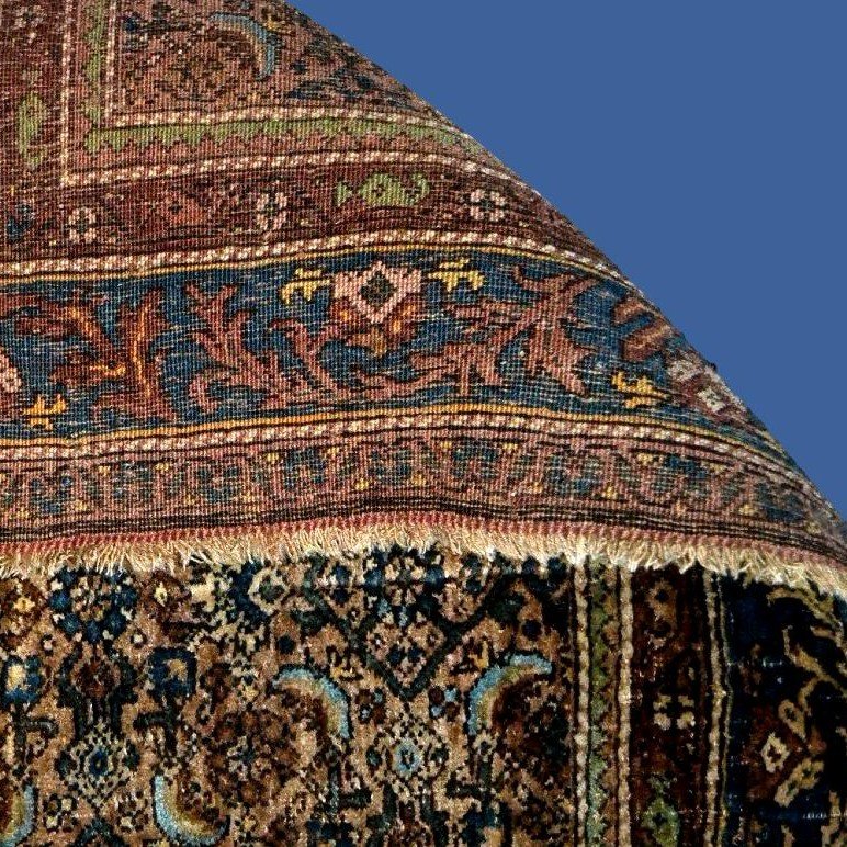 Tapis Bidjar ancien, 134 cm x 196 cm, laine nouée main en Iran, Perse, fin du XIXème siècle-photo-6