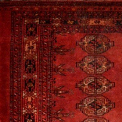 Carpet, Complete Turkmen Chouval, 143 X 185 Cm, Hand-knotted Wool On Wool & Linen, 19th Century -photo-1