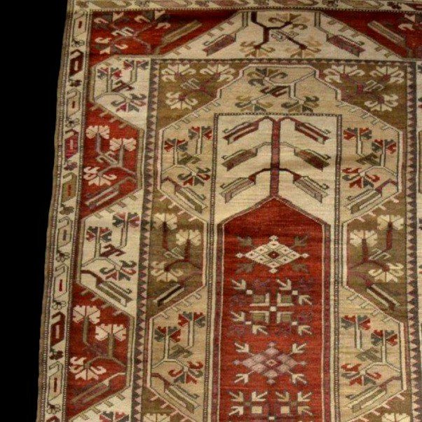 Milas Rug, 124 X 226 Cm, Wool On Wool Hand Knotted Circa 1970-1980 In Türkiye, Perfect Condition-photo-3