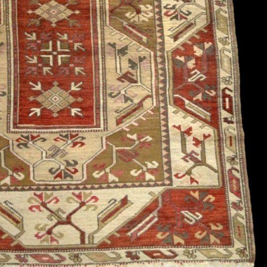 Milas Rug, 124 X 226 Cm, Wool On Wool Hand Knotted Circa 1970-1980 In Türkiye, Perfect Condition-photo-3