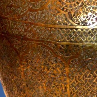 Vase ancien en laiton ciselé, Ht 46 cm, Art Ottoman du XVIIIème siècle, gravure au burin-photo-5