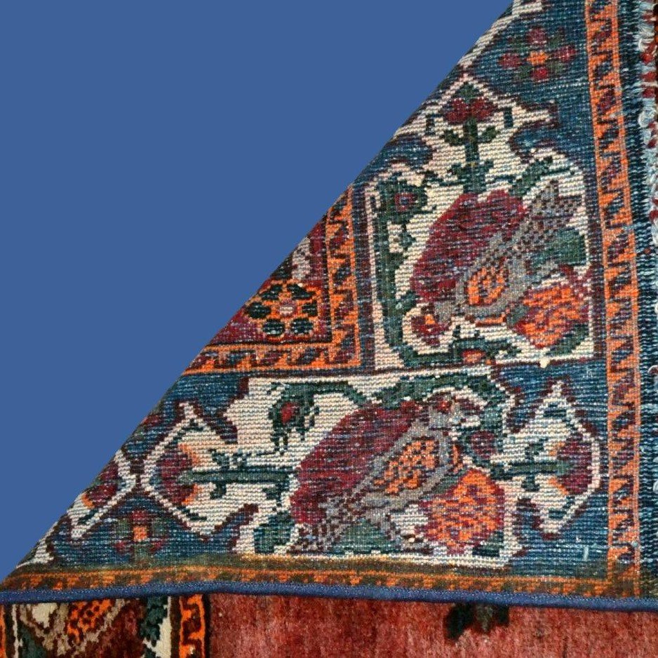 Antique Afshar Carpet With Peacock, 132 X 198 Cm, Hand-knotted Wool In Iran, First Part Of The 20th Century-photo-7