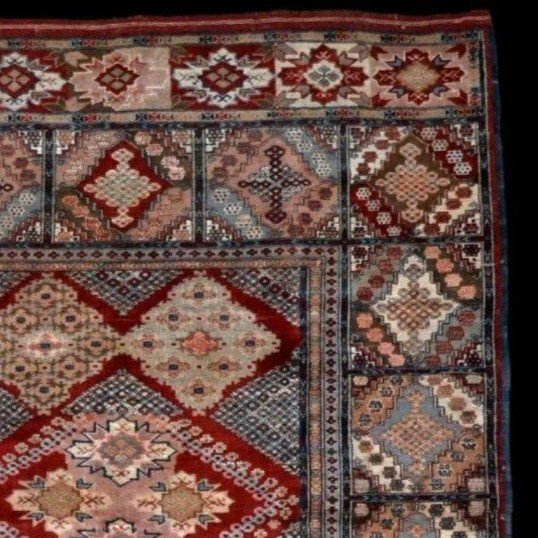 Tapis Kaboul de mariage, 119 cm x 162 cm, soie sur soie nouées main vers 1950 en Afghanistan-photo-1