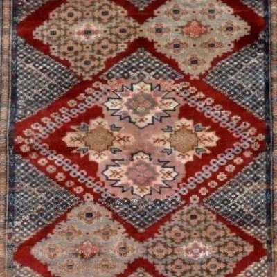 Tapis Kaboul de mariage, 119 cm x 162 cm, soie sur soie nouées main vers 1950 en Afghanistan-photo-3