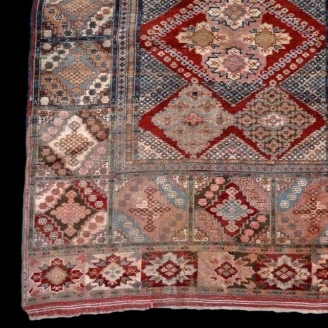 Tapis Kaboul de mariage, 119 cm x 162 cm, soie sur soie nouées main vers 1950 en Afghanistan-photo-4