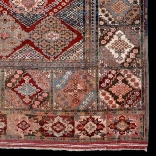 Tapis Kaboul de mariage, 119 cm x 162 cm, soie sur soie nouées main vers 1950 en Afghanistan-photo-5