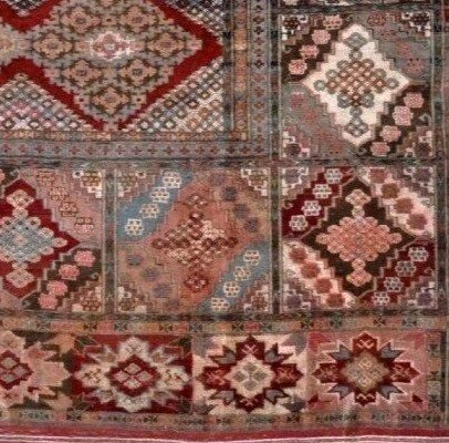 Tapis Kaboul de mariage, 119 cm x 162 cm, soie sur soie nouées main vers 1950 en Afghanistan-photo-6