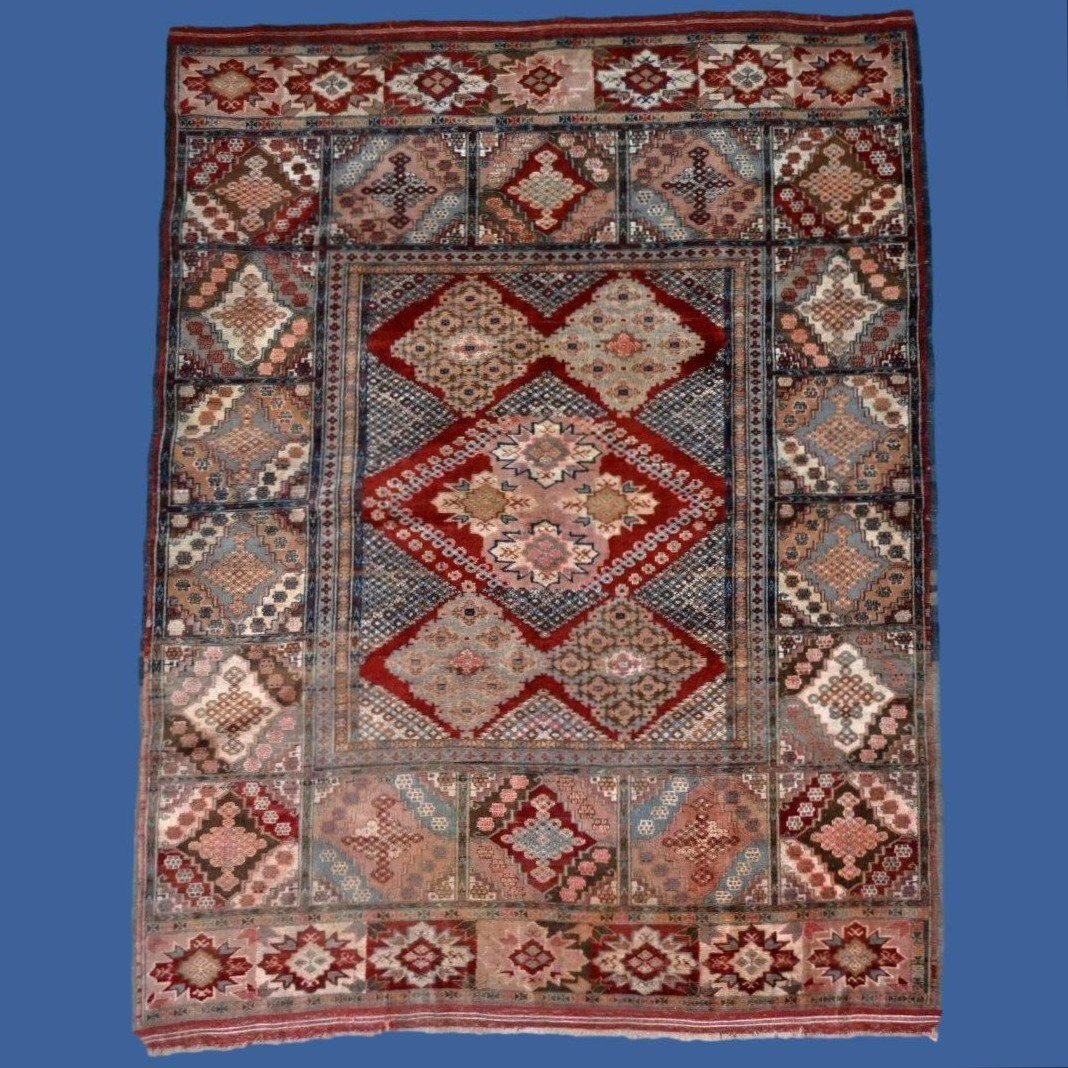 Tapis Kaboul de mariage, 119 cm x 162 cm, soie sur soie nouées main vers 1950 en Afghanistan-photo-8