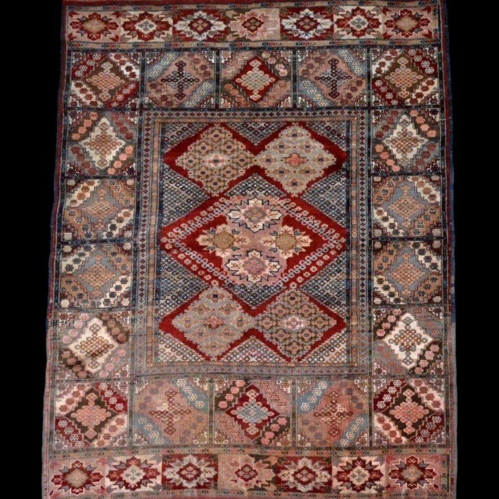 Tapis Kaboul de mariage, 119 cm x 162 cm, soie sur soie nouées main vers 1950 en Afghanistan