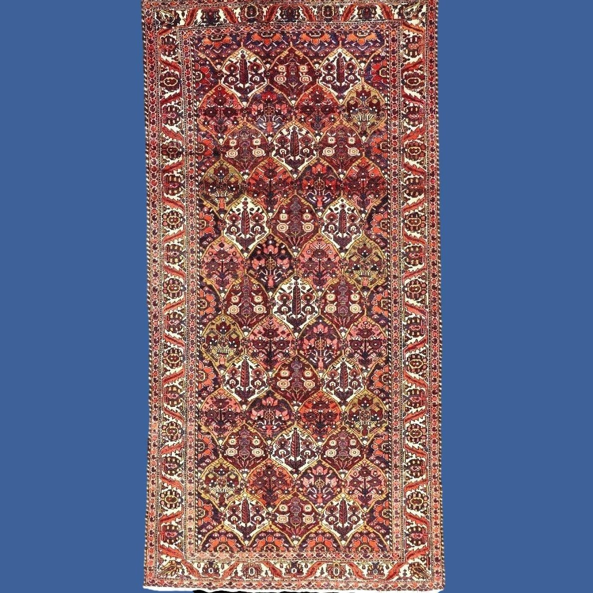 Bakhtiar Gallery Rug, 150 Cm X 302 Cm, Hand-knotted Wool In Iran Circa 1960 In Perfect Condition -photo-2