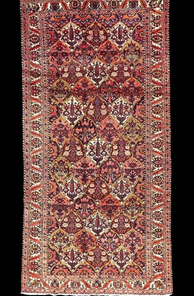 Bakhtiar Gallery Rug, 150 Cm X 302 Cm, Hand-knotted Wool In Iran Circa 1960 In Perfect Condition -photo-8