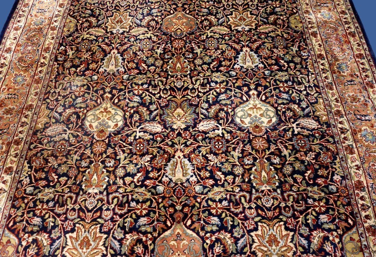 Indo-persian Tabriz Rug, 200 Cm X 295 Cm, Hand-knotted Wool Circa 1960-1970, In Perfect Condition-photo-2