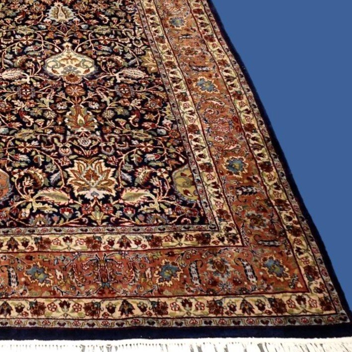 Indo-persian Tabriz Rug, 200 Cm X 295 Cm, Hand-knotted Wool Circa 1960-1970, In Perfect Condition-photo-2