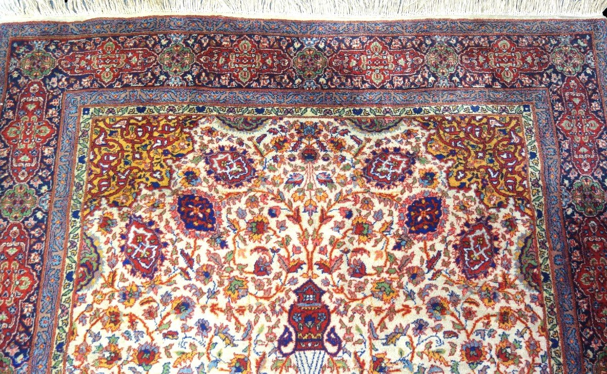 Indo-persian Tabriz Rug, 140 Cm X 230 Cm, Hand-knotted Wool Circa 1980, In Perfect Condition-photo-1