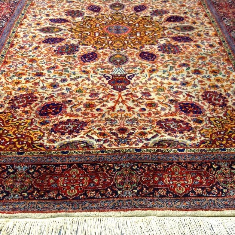 Indo-persian Tabriz Rug, 140 Cm X 230 Cm, Hand-knotted Wool Circa 1980, In Perfect Condition-photo-2