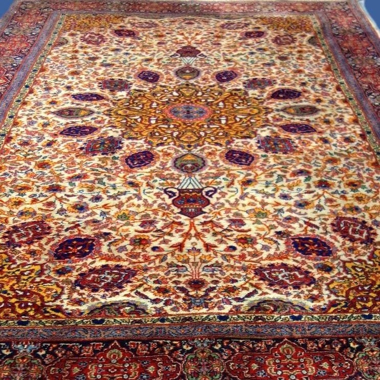 Indo-persian Tabriz Rug, 140 Cm X 230 Cm, Hand-knotted Wool Circa 1980, In Perfect Condition