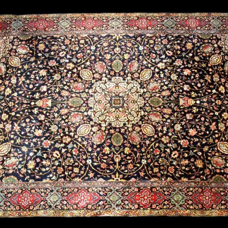 Tabriz Rug, 202 Cm X 320 Cm, Ardebil Decor, Hand-knotted Wool Circa 1980 In Perfect Condition-photo-2