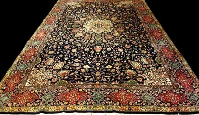 Tabriz Rug, 202 Cm X 320 Cm, Ardebil Decor, Hand-knotted Wool Circa 1980 In Perfect Condition-photo-3