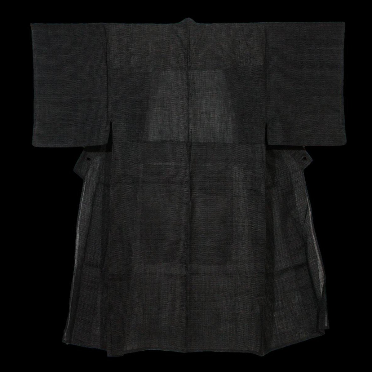 Men's Hemp Kimono, From Japan, Ikat, Showa Period Circa 1950 - 1960