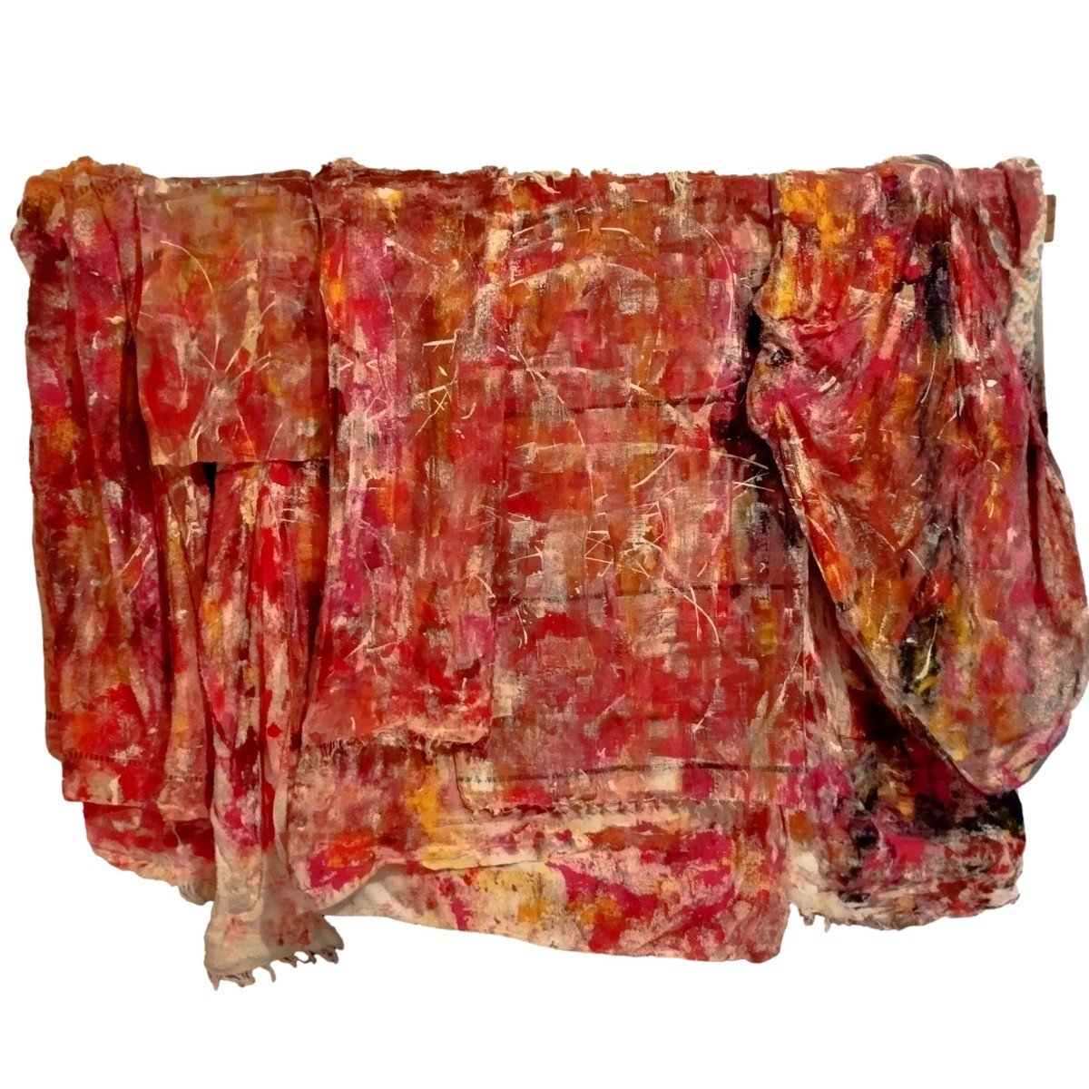 Erwin Steinbach (1964) Painted Raw Linen / Art Brut Chiffon II - 120 Cm X 143 Cm