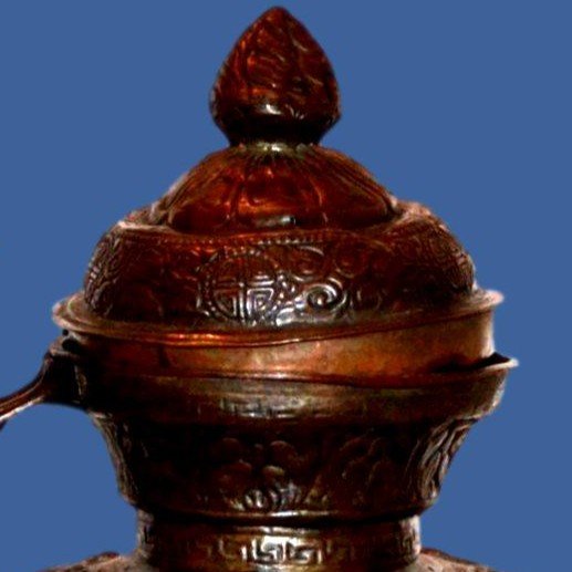 Ritual Dragon Ewer, Ht 34 Cm, Tibet, Repoussé Copper, Beautiful State Of Preservation, 19th Century-photo-1