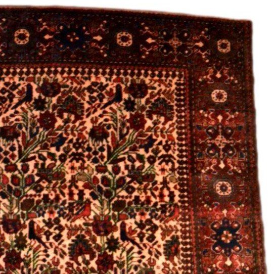 Tapis Sarough, 130 cm x 194 cm, laine kork nouée main en Iran, milieu XXème en très bon état-photo-4