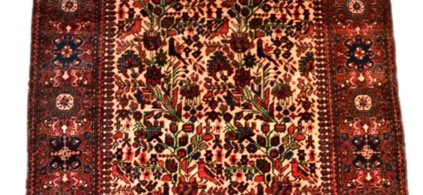 Tapis Sarough, 130 cm x 194 cm, laine kork nouée main en Iran, milieu XXème en très bon état-photo-1