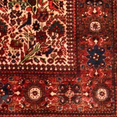 Tapis Sarough, 130 cm x 194 cm, laine kork nouée main en Iran, milieu XXème en très bon état-photo-5