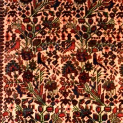 Tapis Sarough, 130 cm x 194 cm, laine kork nouée main en Iran, milieu XXème en très bon état-photo-6