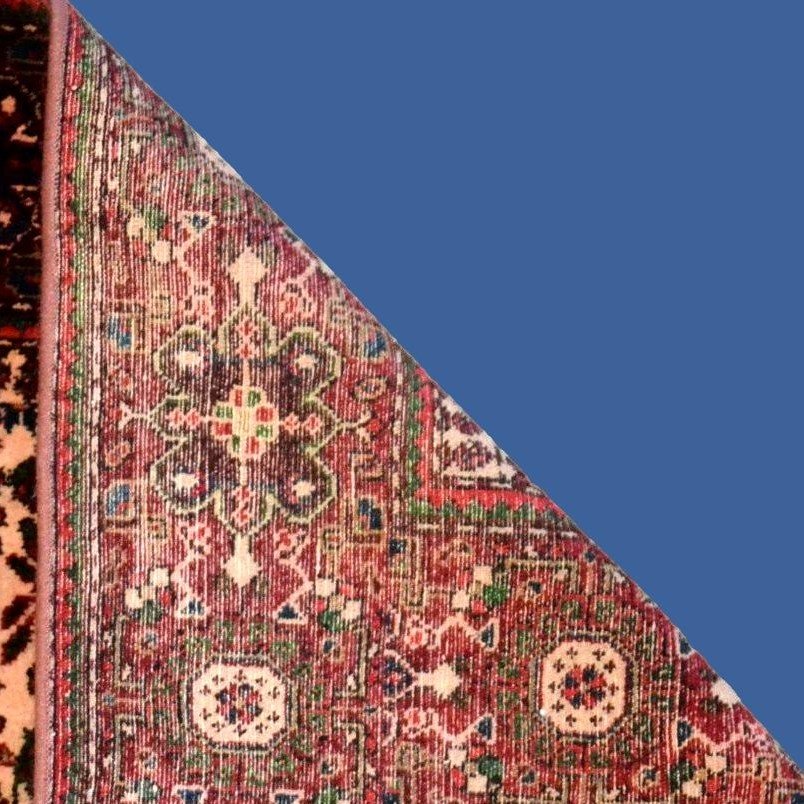 Tapis Sarough, 130 cm x 194 cm, laine kork nouée main en Iran, milieu XXème en très bon état-photo-7