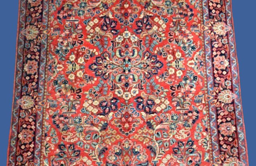 American Sarough Rug, 350 X 655 Cm, Hand-knotted Wool Circa 1960 In Iran, In Excellent Condition-photo-3