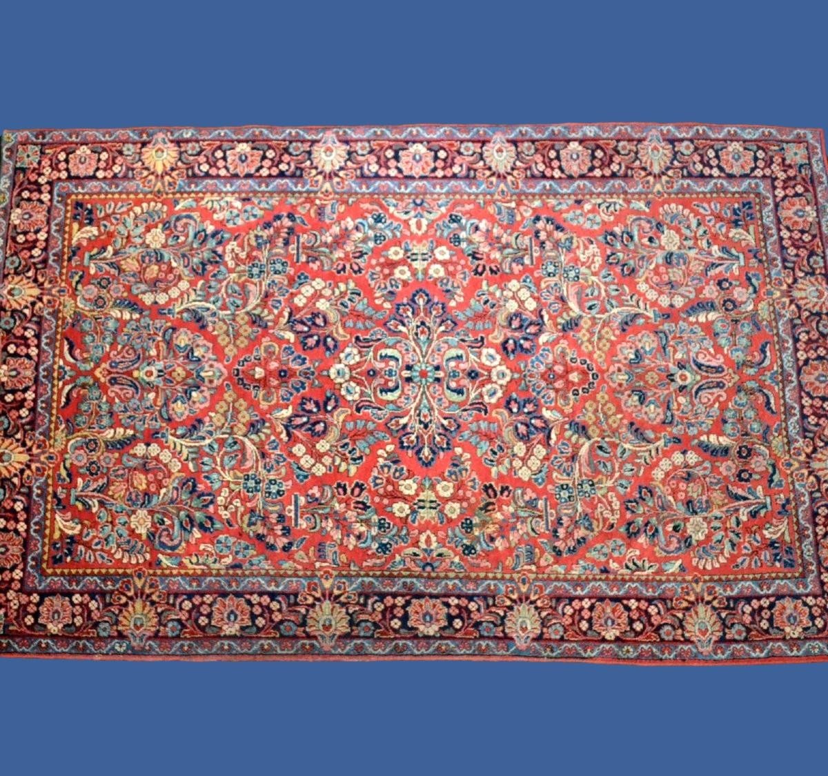 American Sarough Rug, 350 X 655 Cm, Hand-knotted Wool Circa 1960 In Iran, In Excellent Condition-photo-1