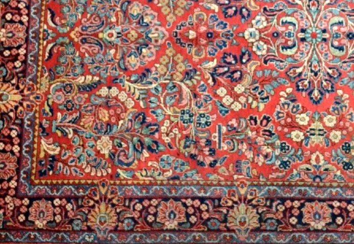 American Sarough Rug, 350 X 655 Cm, Hand-knotted Wool Circa 1960 In Iran, In Excellent Condition-photo-4