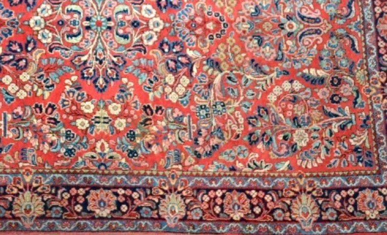 American Sarough Rug, 350 X 655 Cm, Hand-knotted Wool Circa 1960 In Iran, In Excellent Condition-photo-5