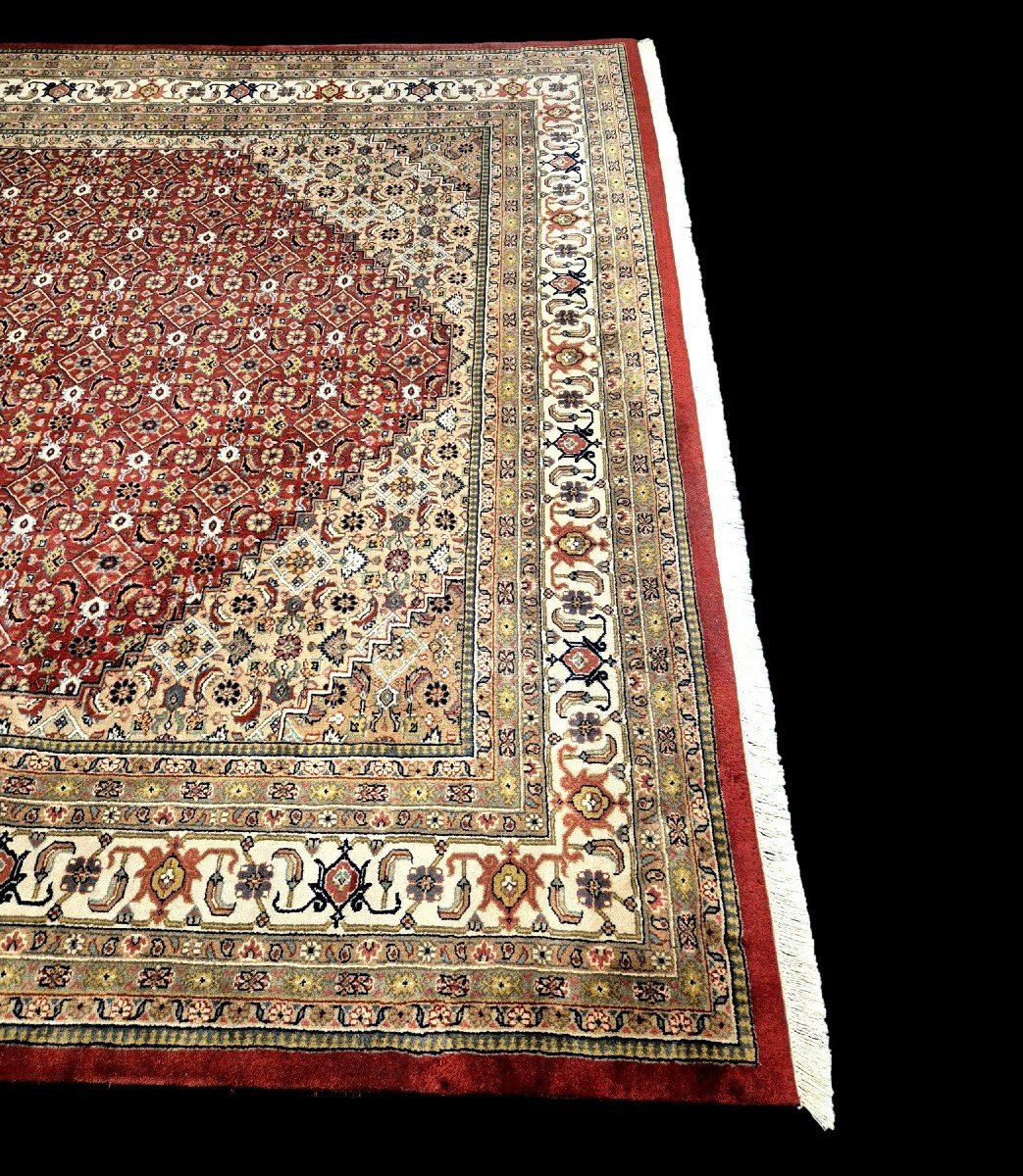 Moud Mahi Rug, 250 X 300 Cm, Tabriz Family, Hand-knotted Wool Circa 1980, In Very Good Condition-photo-4