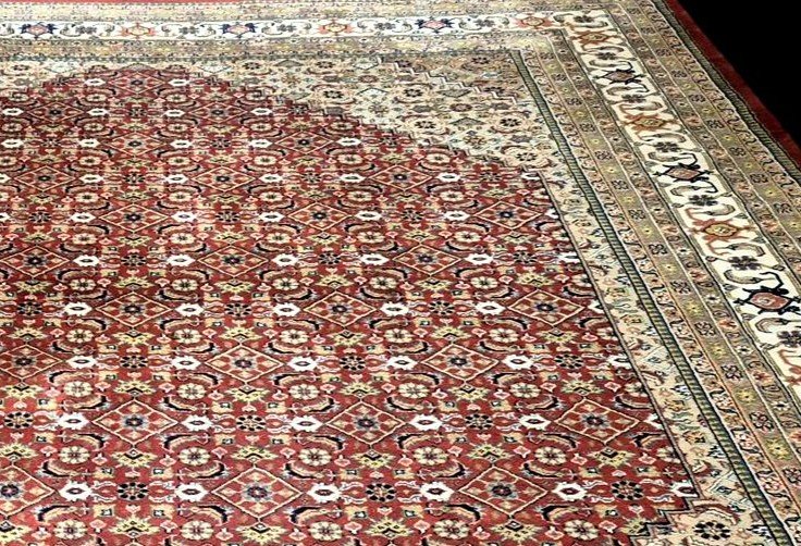 Moud Mahi Rug, 250 X 300 Cm, Tabriz Family, Hand-knotted Wool Circa 1980, In Very Good Condition-photo-2