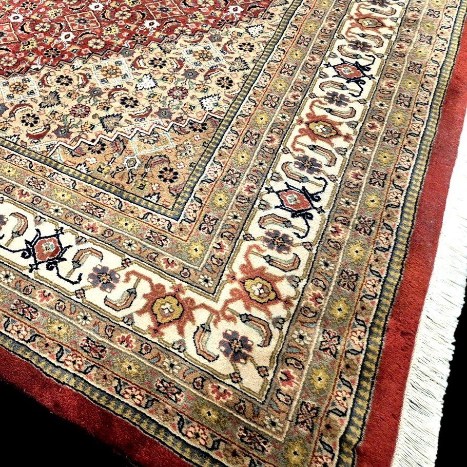 Moud Mahi Rug, 250 X 300 Cm, Tabriz Family, Hand-knotted Wool Circa 1980, In Very Good Condition-photo-4