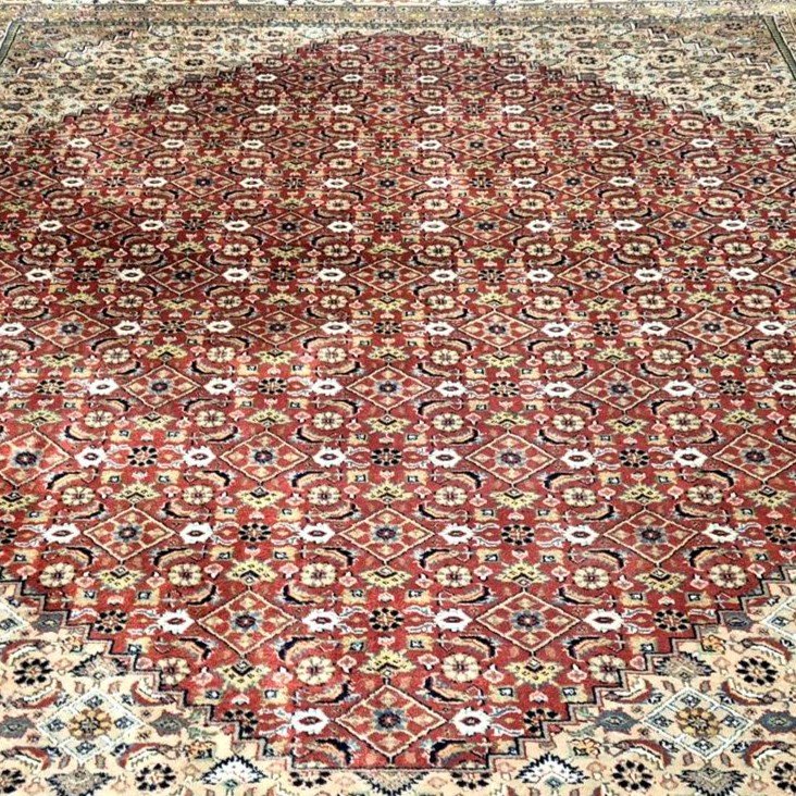 Tapis Moud Mahi, 250 x 300 cm, famille des Tabriz, laine nouée main vers 1980, en très bon état-photo-6