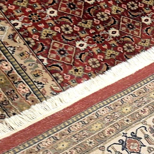 Tapis Moud Mahi, 250 x 300 cm, famille des Tabriz, laine nouée main vers 1980, en très bon état-photo-7