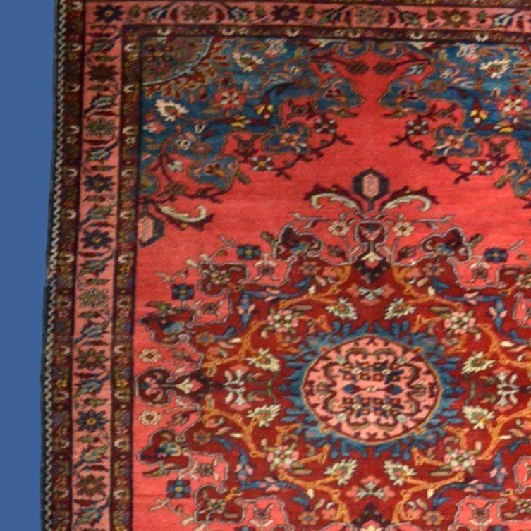 Antique Tafresh Rug, 142 X 196 Cm, Hand-knotted Wool In Iran At The Beginning Of The 20th Century-photo-3