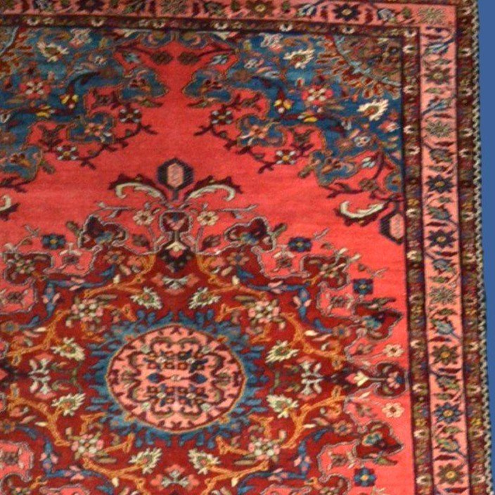 Antique Tafresh Rug, 142 X 196 Cm, Hand-knotted Wool In Iran At The Beginning Of The 20th Century-photo-4