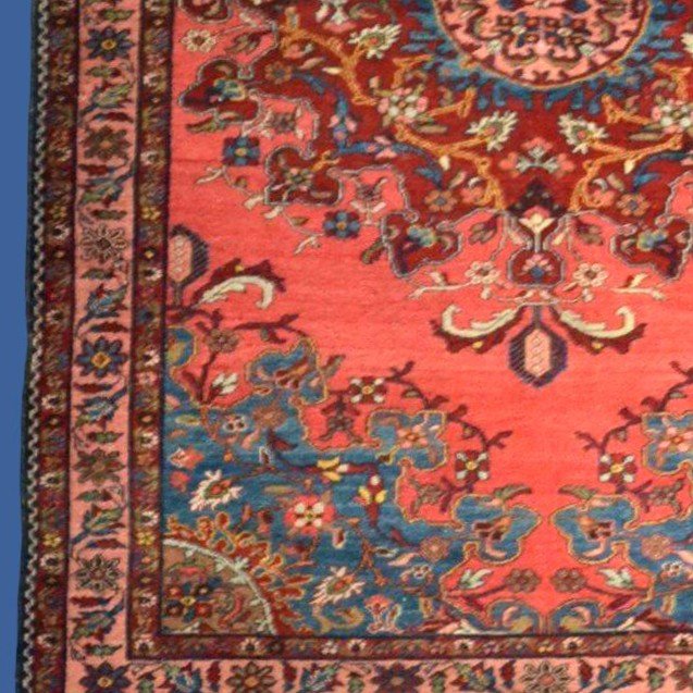 Tapis Tafresh ancien, 142 x 196 cm, laine nouée main en Iran au début du XXème siècle-photo-4