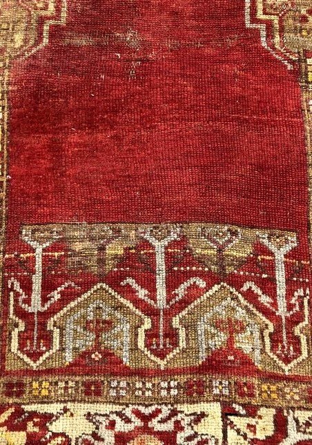 Tapis Moudjour de prière ancien, 105 x 160 cm, laine / laine, Anatolie, Turquie, milieu  XIXème-photo-5