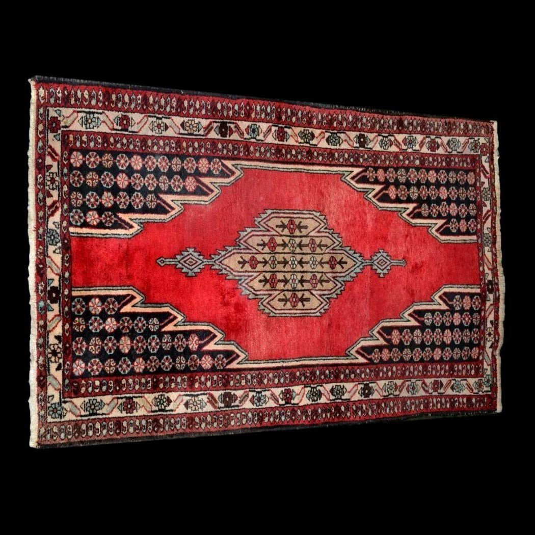 Tapis Persan Maslaghan, 132 cm x 202 cm, laine nouée main en Iran vers 1970 en très bon état-photo-2