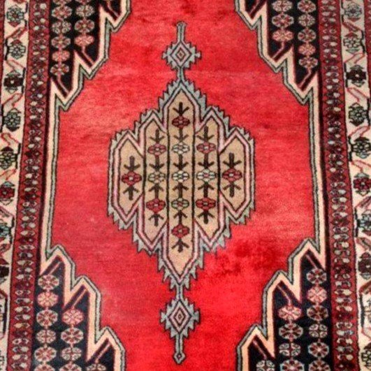 Tapis Persan Maslaghan, 132 cm x 202 cm, laine nouée main en Iran vers 1970 en très bon état-photo-4