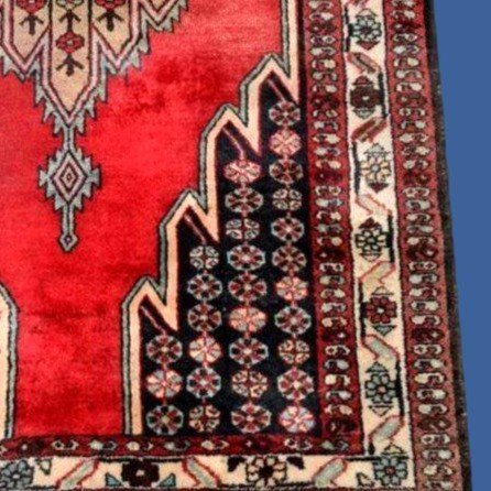 Tapis Persan Maslaghan, 132 cm x 202 cm, laine nouée main en Iran vers 1970 en très bon état-photo-5