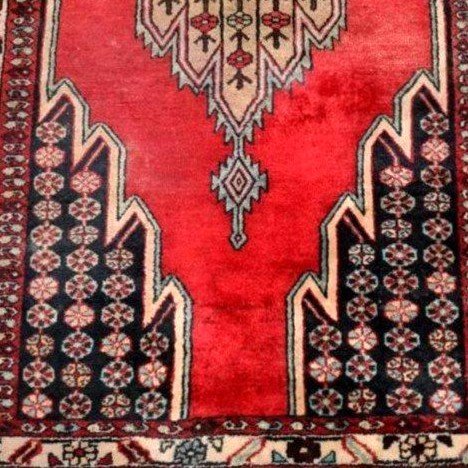 Tapis Persan Maslaghan, 132 cm x 202 cm, laine nouée main en Iran vers 1970 en très bon état-photo-7