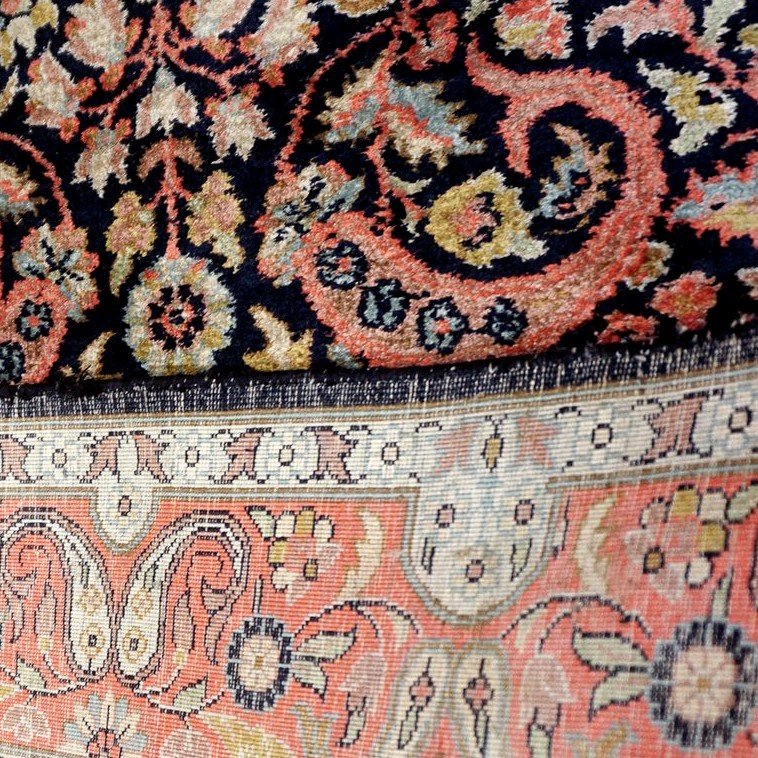 Kashmir Silk Rug, 94 X 153 Cm, Hand Knotted Silk, Jammu And Kashmir Circa 1970-1980-photo-7