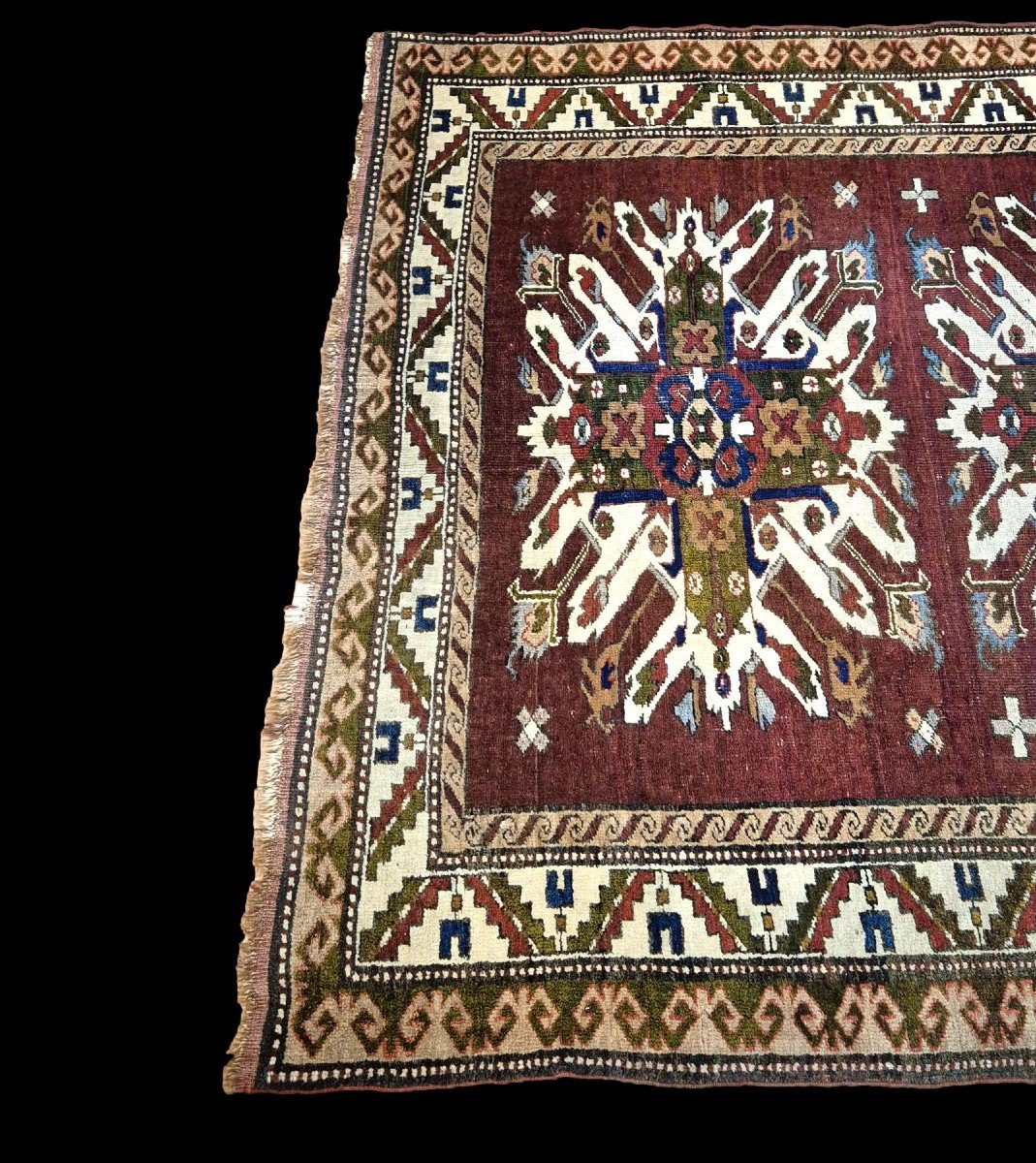 Antique Chelaberd Carpet, 148 X 215 Cm, Caucasus, Hand-knotted In Wool On Wool, Karabagh Circa 1900-photo-2