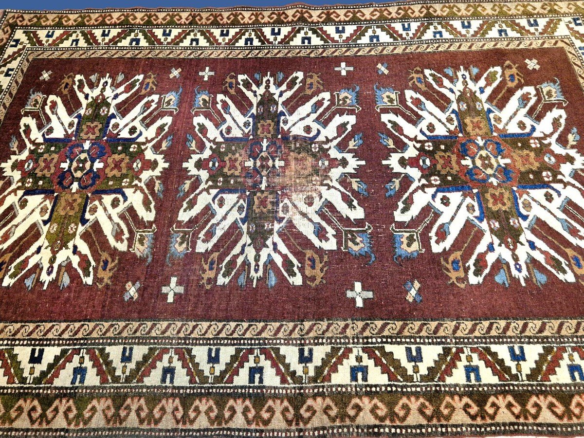 Antique Chelaberd Carpet, 148 X 215 Cm, Caucasus, Hand-knotted In Wool On Wool, Karabagh Circa 1900-photo-3